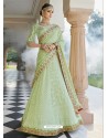 Awesome Sea Green Silk Embroidered Designer Lehenga Choli