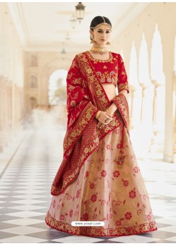 Exclusive Red Silk Embroidered Designer Lehenga Choli