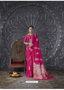 Rani Silk Blend Jacquard Work Saree