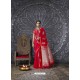 Red Silk Blend Jacquard Work Saree