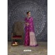 Purple Silk Blend Jacquard Work Saree