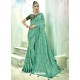 Aqua Mint Silk Butti Worked Saree