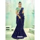 Navy Blue Silk Butti Worked Saree