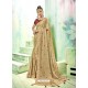 Beige Silk Butti Worked Saree