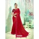 Red Silk Butti Worked Saree