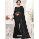 Black Net Resham Worked Designer Saree