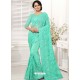 Aqua Mint Net Resham Worked Designer Saree