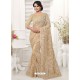 Beige Net Resham Worked Designer Saree