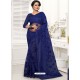 Eye Catching Navy Blue Net Designer Saree