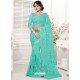 Firozi Net Resham Worked Designer Saree