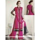 Hot Pink Embroidery Work Georgette Palazzo Suit