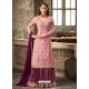 Pink Georgette Embroidered Designer Palazzo Suit