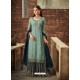 Sky Blue Georgette Embroidered Designer Palazzo Suit