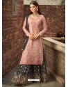 Peach Georgette Embroidered Designer Palazzo Suit