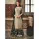 Taupe Georgette Embroidered Designer Palazzo Suit