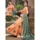 Orange Chanderi Silk Hand Embroidered Gown Style Suit