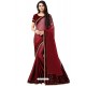 Maroon Chiffon Printed Work Saree