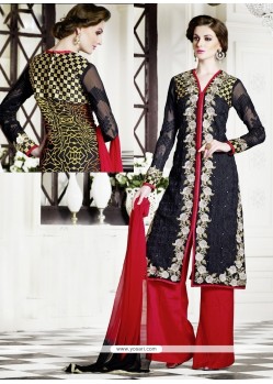 Classy Black Georgette Designer Palazzo Suit