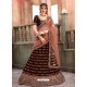 Maroon Velvet Embroidered Designer Lehanga Choli