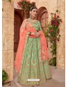 Sea Green Silk Embroidered Designer Lehenga Choli