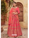 Dark Peach Silk Embroidered Designer Lehenga Choli