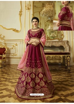 Maroon Sparkle Silk Heavy Embroidered Designer Lehenga Choli