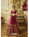 Maroon Sparkle Silk Heavy Embroidered Designer Lehenga Choli