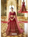 Adorable Maroon Sparkle Silk Embroidered Designer Lehenga Choli