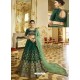 Dark Green Sparkle Silk Heavy Embroidered Designer Lehenga Choli