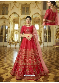 Red Sparkle Silk Heavy Embroidered Designer Lehenga Choli