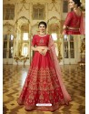 Red Sparkle Silk Heavy Embroidered Designer Lehenga Choli