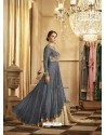 Dull Grey Apple Georgette Embroidered Anarkali Suit