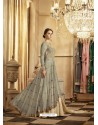 Taupe Apple Georgette Embroidered Anarkali Suit