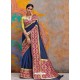 Navy Blue Kaushalya Silk Jacquard Work Designer Saree