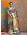 Dull Grey Kaushalya Silk Jacquard Work Designer Saree