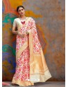 Splendid Off White Silk Jacquard Work Designer Saree