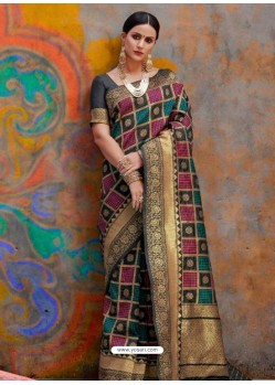 Black Kaushalya Silk Jacquard Work Designer Saree