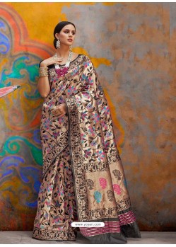 Golden Kaushalya Silk Jacquard Work Designer Saree