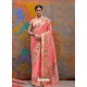 Peach Kaushalya Silk Jacquard Work Designer Saree