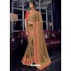 Camel Bright Georgette Heavy Embroidered Party Wear Saree