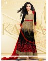 Pretty Black And Beige Embroidery Anarkali Suit