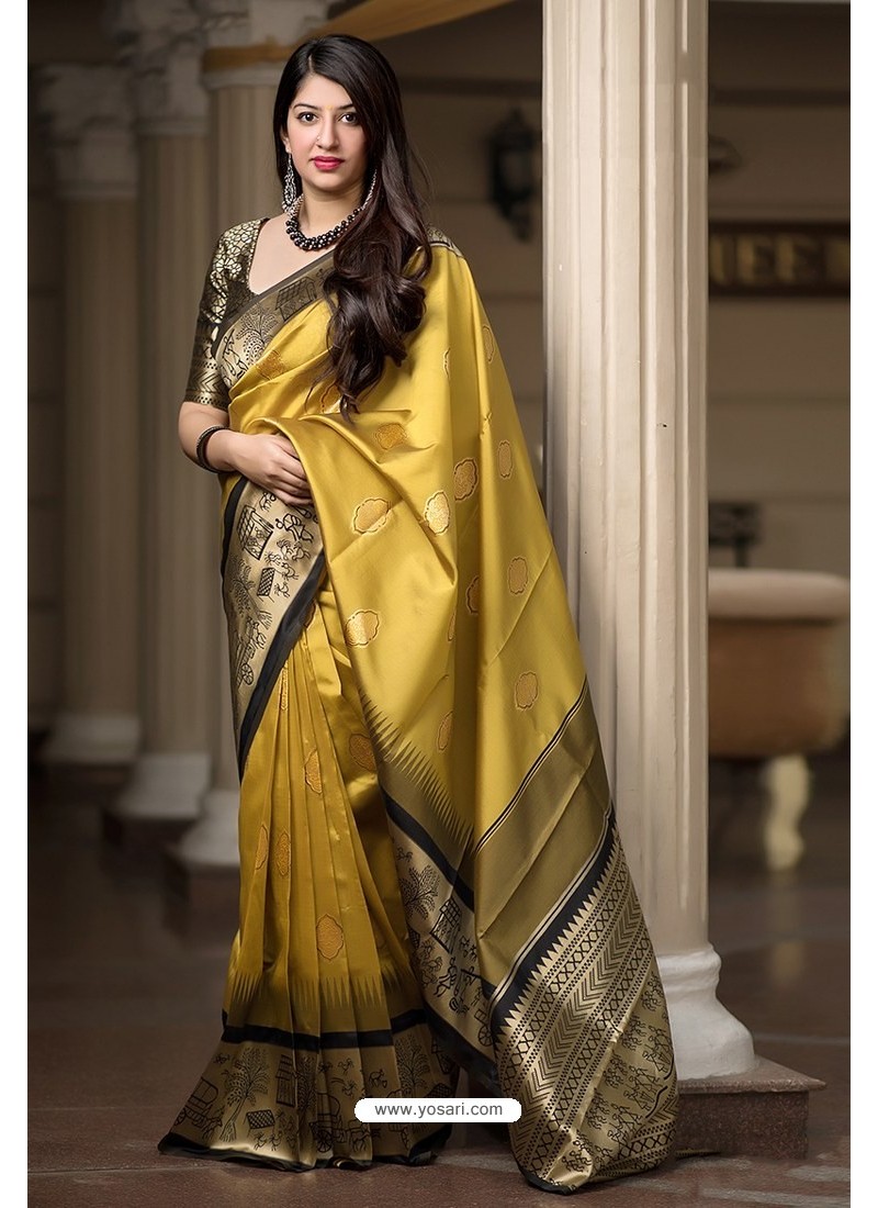 Yellow Banarasi Silk Weaving Patola Silk Designer Saree