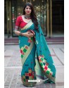 Turquoise Banarasi Silk Weaving Patola Silk Designer Saree