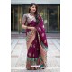 Deep Wine Banarasi Silk Weaving Patola Silk Designer Saree