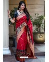 Red Banarasi Silk Weaving Patola Silk Designer Saree