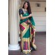 Teal Banarasi Silk Weaving Patola Silk Designer Saree