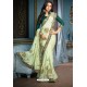 Sea Green Two Tone Silk Embroidered Party Wear Saree