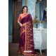 Purple Two Tone Silk Embroidered Party Wear Saree