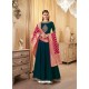 Teal Blue Georgette Embroidered Zari Worked Anarkali Suit