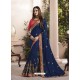 Navy Blue Silk Fancy Georgette Designer Embroidered Saree